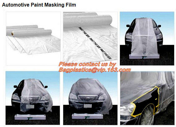 Auto Paint Plastic Protection Masking Film Car Accessories, Disposable Car Accessories Paint Masking Film,PE Semi-Fini