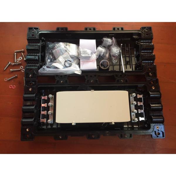 Horizontal Type Fiber Optic Joint Enclosure For 24 Fiber 3 In 3 Out Black PC