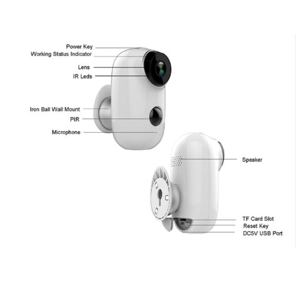 Night Vision Waterproof Wireless Doorbell Camera With Battery PIR Function