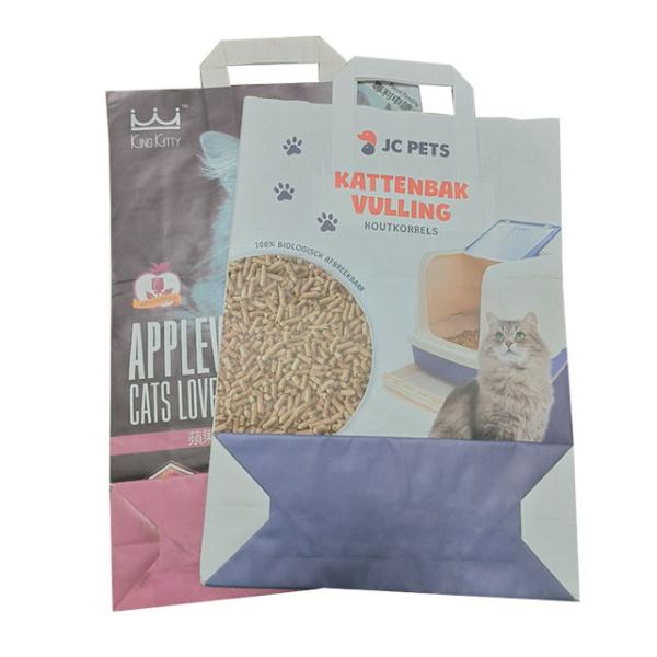 Buy Biodegradable Multilayer Kraft Paper Bags 5kg Tofu Cat Litter Packaging Bag at wholesale prices