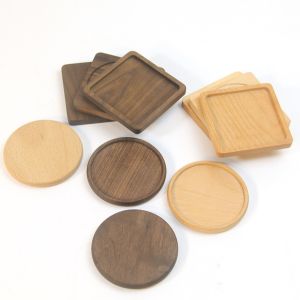 Light Waterproof Carbonized Bamboo Wooden Coasters For Glass Kitchenware