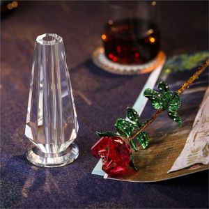 Crystal Rose Gifts With Vase