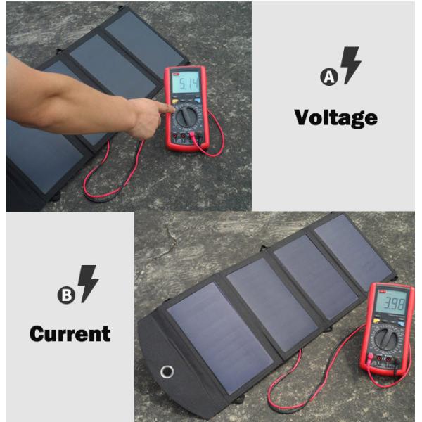 Black 24W Jade Tools 4 panel pure solar charger USB output 5V/12V