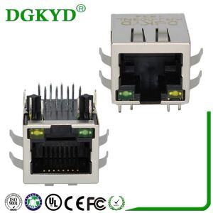 Network Connector RJ45 with Transformer Integrated Magnetics , 100BASET G/Y