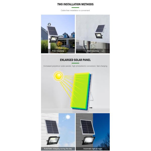 IP65 Remote Control Solar LED Flood Lights 25w 60w 100w