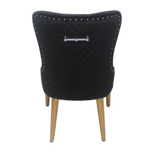 Black button buckle velvet chair dining chair elegant model