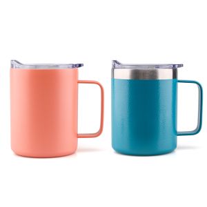 Quality Wholesale 13 OZ Private Label Stainless Steel Insulated Double Wall Coffee Tumbler Cups Mugs With Lid for sale