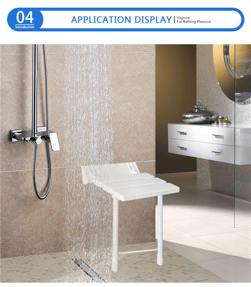 Large Panel Wall Mounted Shower Seat / Folding Shower Bench Easy Install