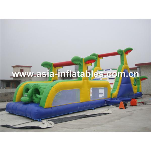Buy Outdoor Green Inflatable Obstacle Challenges Course In Commercial Grade at wholesale prices