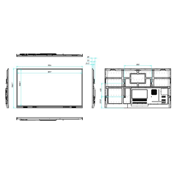 LED Interactive Whiteboard EDLA Google Certified Android 14 15 8+128G Speaker Light Sensor Play Store Built In Optional Camera Mic OPS Stand For
