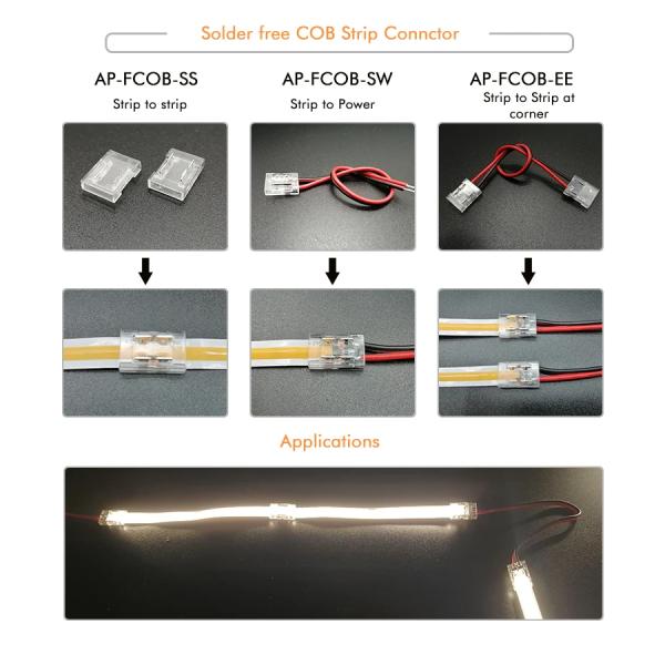 Customized 90Ra COB LED Strip Flexible Warm White Dot Free 8mm Ultra Thin White DC 12V 24V Waterproof IP67