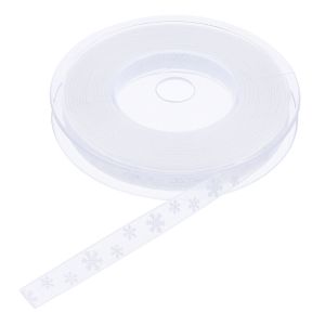 Dansky Christmas Wired Ribbon Snowflake Organza Sheer Glitter Ribbon for Xmas