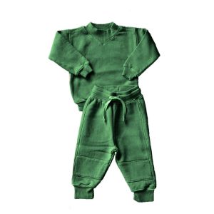 Unisex Kids 300gsm Fleece Cotton Sweatshirt Set Ribbed Neck Pullover Sweater