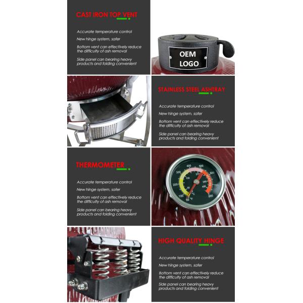 24 Inch BBQ Style Ceramic Grills Kamado Smoker Keramische BBQ for Home and Garden