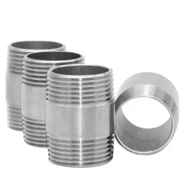 201 304 Stainless Steel Double Head External Thread Pipe Nipple for Customized Support