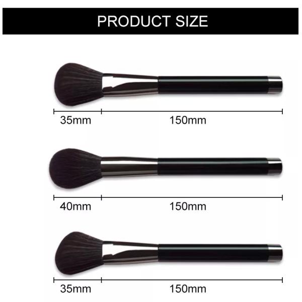 Cruelty Free Classic Cosmetic Makeup Brush Set Black Plastic Handle