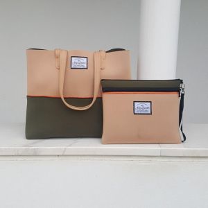 China FREE SHIPPING, SALE Raspberry Pink neoprene beach bag, travel pouch and tote bag with purse, summer bag, tote bag, vegan on sale