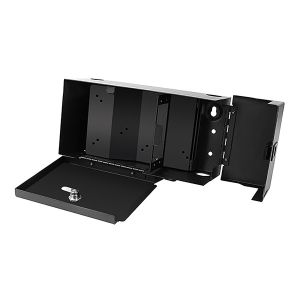 China Black Wall Mount Fiber Enclosure Holds 2 LGX Adapter Panels OEM packaging on sale