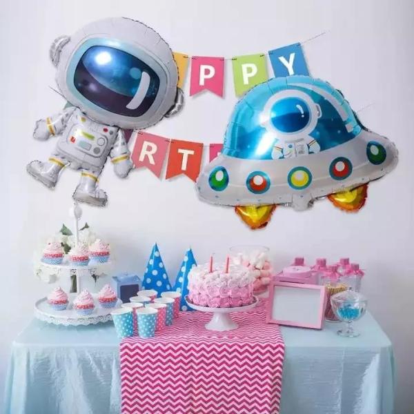 Buy Wholesal New Design Spaceman Foil Balloon Round Spaceman Space Ship 18 Inch Round Foil Balloon at wholesale prices