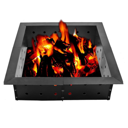 Buy Square Outdoor Fire Pit Ring 36" Outside Diameter 30" Inside Heavy Duty Steel Fire Ring with Heat Resistant Paint at wholesale prices