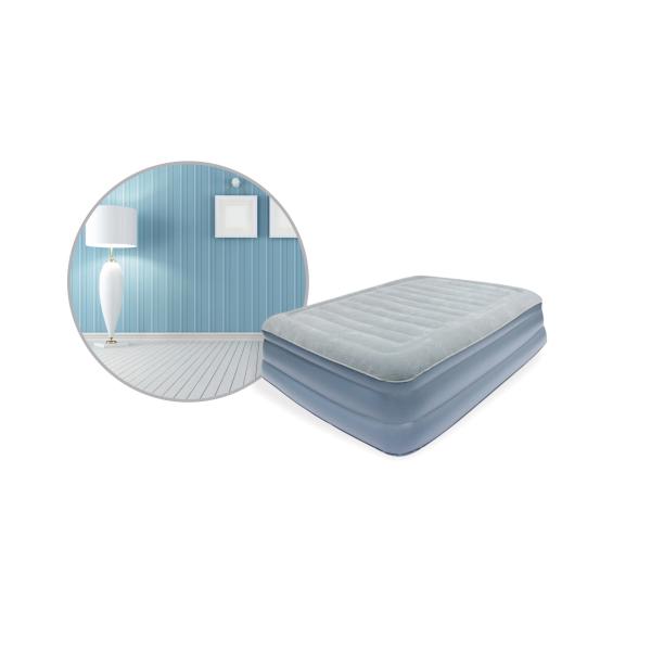 Light Blue Deluxe Twin Size Inflatable Air Mattress Queen Size Inflatable