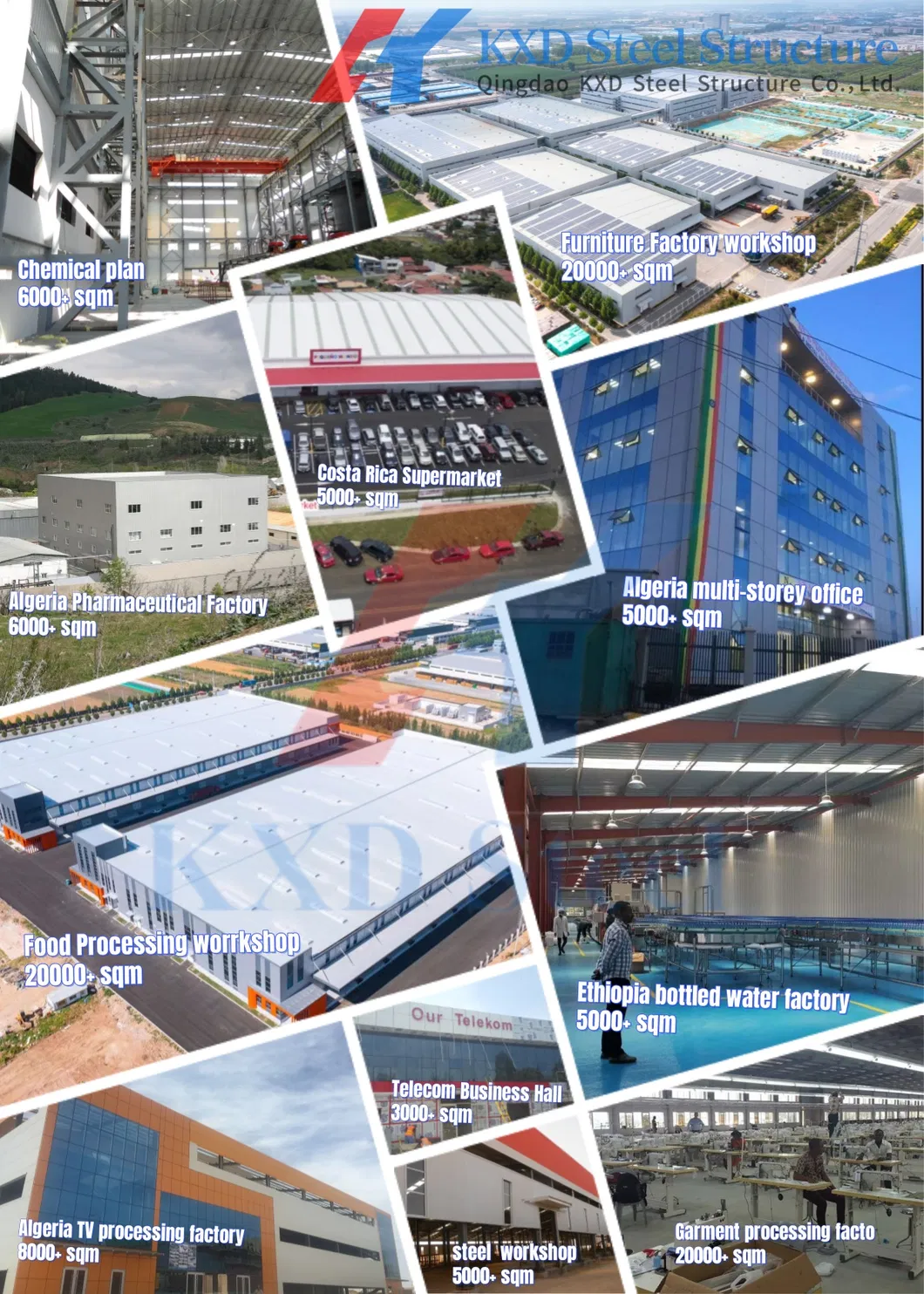 Prefabricated Galvanized Light Construction Steel Structure Production Factory Construction Warehouse (KXD-SSW50)