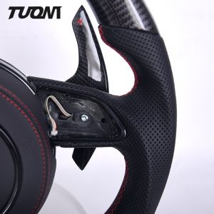 Perforated Leather Audi Carbon Fiber Steering Wheel Flat Bottom