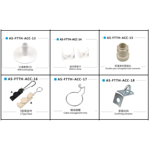 Corner Piece Ftth Fiber Optic Accessories For Indoor Drop Cable White Color