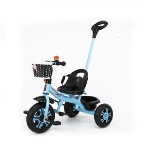 Age Range 2-4 Years Old Kids Tricycle with 2-in-1 Push Function and Woven Basket