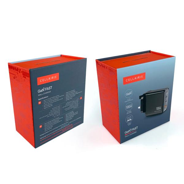 Low MOQ Magnetic Closure Charger Adapter Packaging Boxes Electronics Components