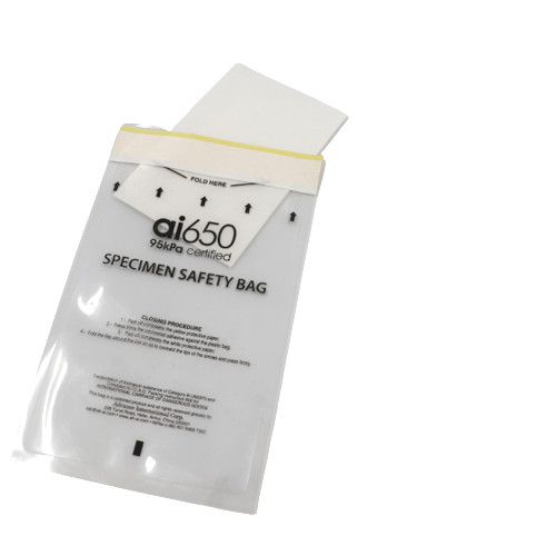 Buy Pathological Test Self Adhesive Mouth Thickened 95kPa Bags Transparent Printing at wholesale prices