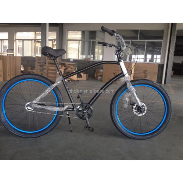 26 inch 3.0 tire fat tire men beach cruiser bike with Shimano 7 gear and disc brake