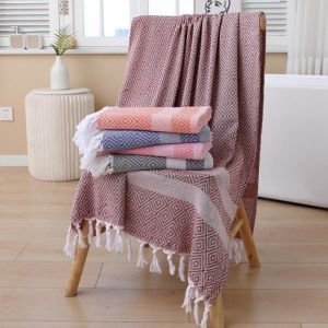 Eco Friendly Easy Cleaning Peshtemal Turkish Towels Beach With Tassels