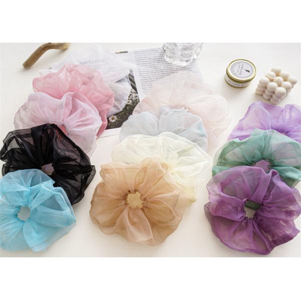 Buy Spring/summer thin large mesh head accessories solid color Organza large hair rope scrunchies spot hair accessories at wholesale prices