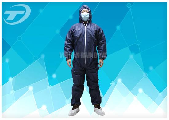 Buy Waterresistance Elastic Cuffs Disposable Coverall Suit PE Coated PP Fabric at wholesale prices