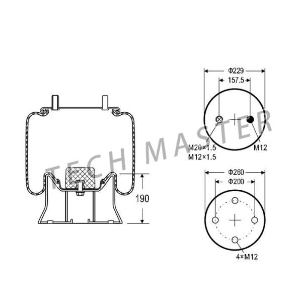 Air Suspension Truck Parts Gas Filled Air Bag for Contitech 4159NP03 Rubber Phoenix