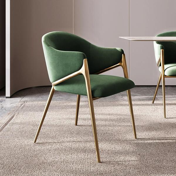 Buy Light Luxury Stainless Steel Fleece Hotel / Apartment Dining Chair at wholesale prices