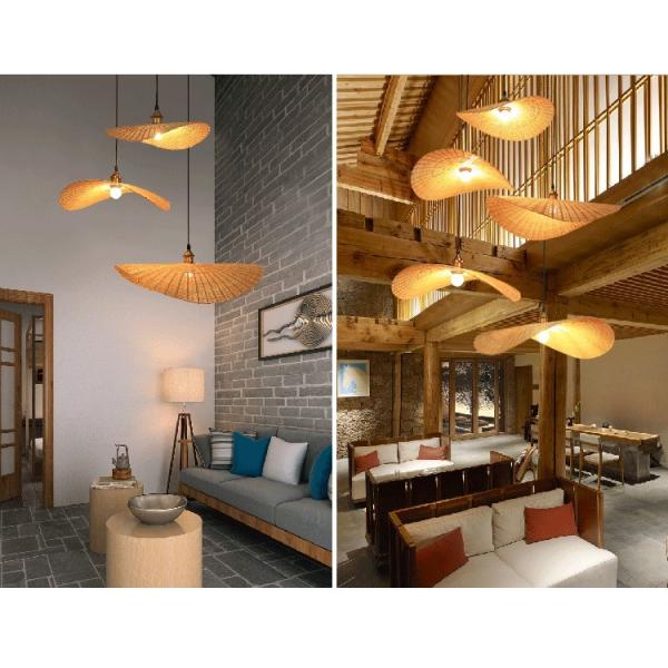 Chinese Hand Knitted Bamboo Pendant Lights Weaving Hanging Lamp Garden Restauran bamboo chandelier(WH-WP-26)