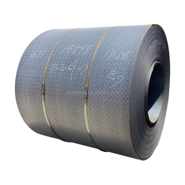Buy SS400 Q235 Mild Steel Checkered Coil/Plate for Floor Sheet Cutting Service and Wide Width at Affordable at wholesale prices
