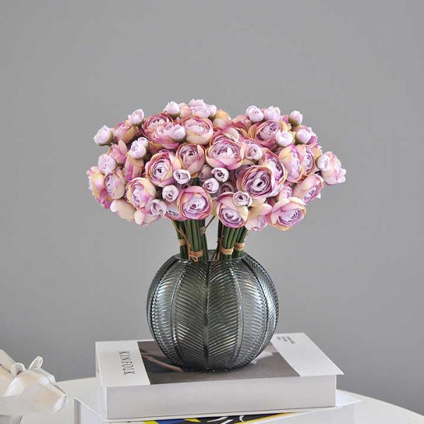 6 Heads Peony Bouquets Artificial Flowers Faux Peony Silk Flower for Wedding Home Decor