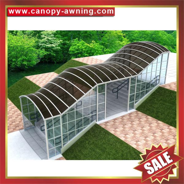 Buy outdoor alu aluminum polycarbonate pc gazebo patio corridor walkway stairway passage canopy awning shelter cover project at wholesale prices