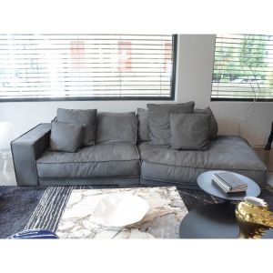 Fabric Leather Corner Sofa Recliner Chesterfield 0.61m Luxury Living Room