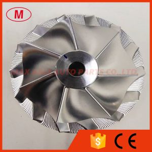 Quality HE300VG/HE351 56.05/86.01mm 7+7 blades LEP style turbo milling/aluminum 2618/billet compressor wheel for Cummins Various for sale