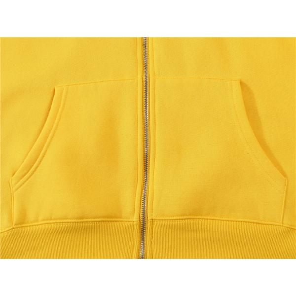 35% Polyester Athletic Pullover Hoodie 160gsm Yellow SGS Raglan Sleeves