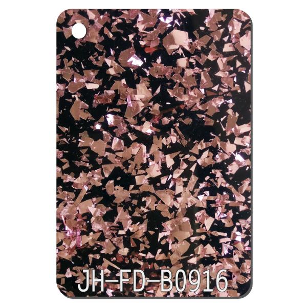 Irregular Black Bottom Large Glitter Acrylic Sheet 3-15mm 4 × 8 Single Side