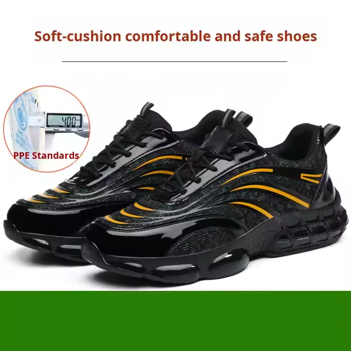 Superfine Steel Wire Fabric Work Shoes with Kevlar Anti-stab Midsole and Custom