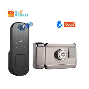 Glomarket Smart Home Waterproof Smart Electric Rim Lock with Tuya APP Control