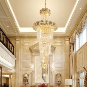 Large Customized Certification Decor Modern Crystal Chandelier Dining Gold