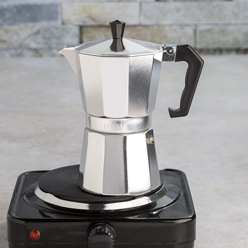 Buy Sliver Stovetop Espresso Coffee Maker Essential Barista Tools Stainless Steel at wholesale prices
