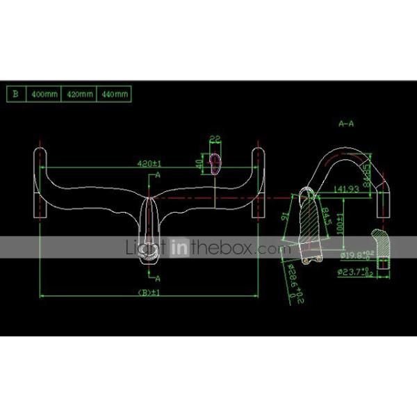 HB-NT13 Full Carbon White+Blue Road Bike/Bicycle Handlebar with integrated Stem